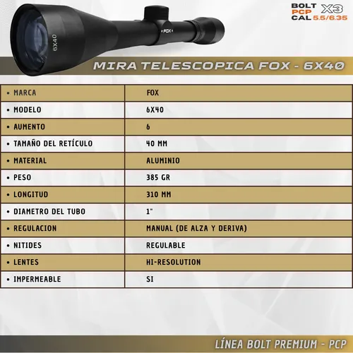 Rifle Aire Comprimido Pcp Bolt X3 Bullpup Combo Completo 3c.