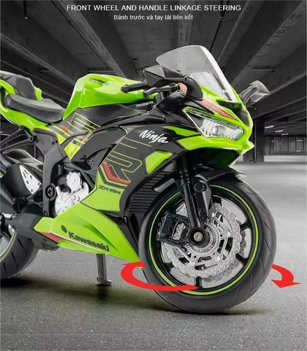 Modelo Kawasaki Ninja Zx-6r Verde 1:12