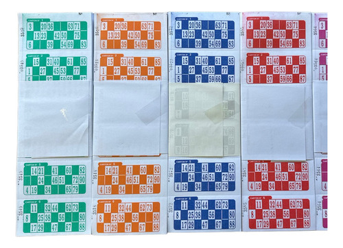 Talonarios Cartones Bingos Loteria 5 Series X2016 Pap.blanco