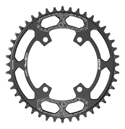 Plato Deckas Narrow Wide 96 Bcd Asimétrico 44t Pinta Pedal Negro