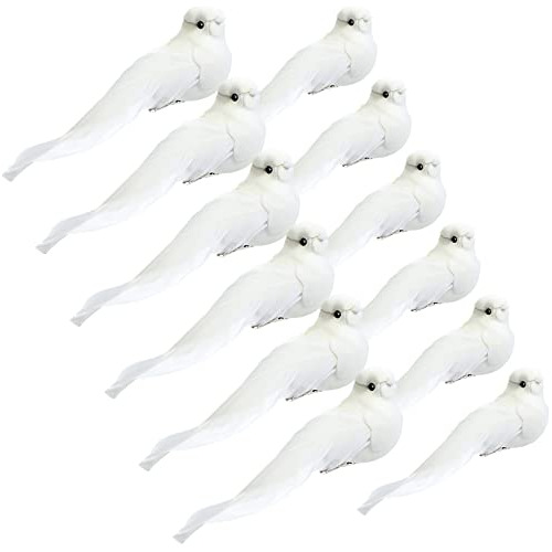 12 Piezas Adorno De Cardenal Pinza Plumas Artesanal De ...