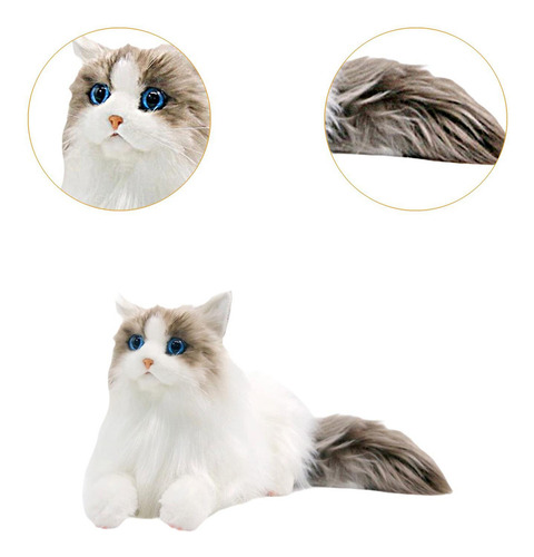 Auap Realista Ragdoll Gato Animal Relleno Gato De Peluche