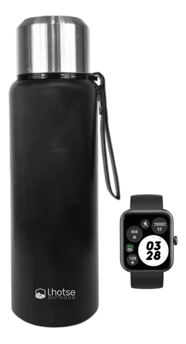 Pack Black Smartwatch Live Mini 206 + Termo Patagón Lhotse