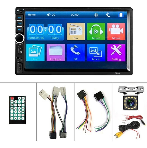 Auto Radio 7 Pulgadas 2 Din Blut / Fm / Usb / Mp5 Con Camara