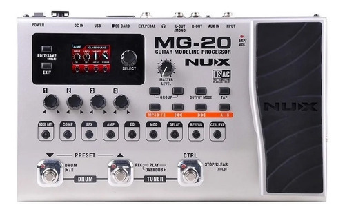 Pedalera de guitarra Nux Mg-20 gris
