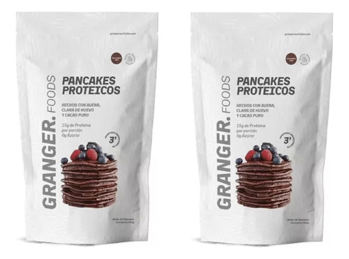 Combo X2 Pancakes Proteicos Granger 900g Sin Azúcar De Avena
