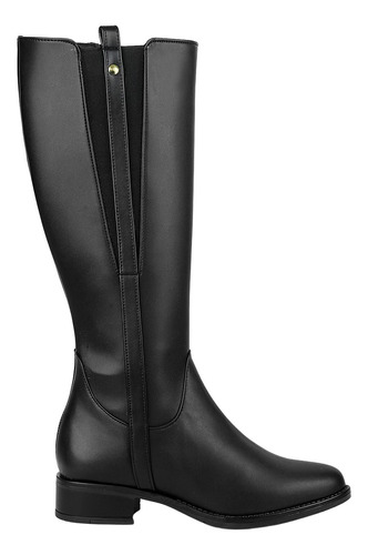 Bota Moda Tacon Mujer Negro Tacto Piel Stfashion 14403700