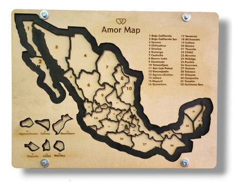 Amor Map - México Para Tus Fotos (100 *85 Cm) 