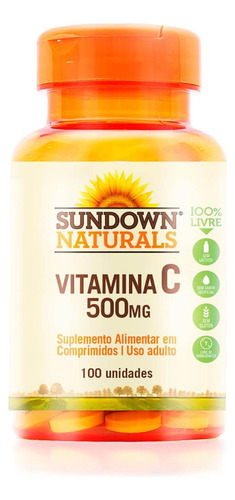 Vitamina C 500mg 100 Comprimidos Sundown