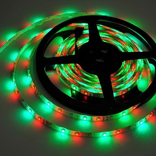 Tira De Led Rgb 3528 Exterior De 5m Control Remoto Y Fuente