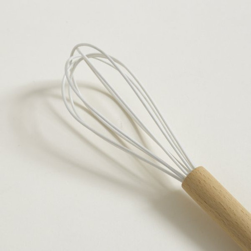 Imagen 3 de 6 de Batidor De Silicona Mango De Madera 23cm