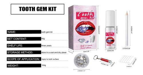 Conjunto De Cristal X Tooth Com Lâmpada De Cura E Cola, 20 P