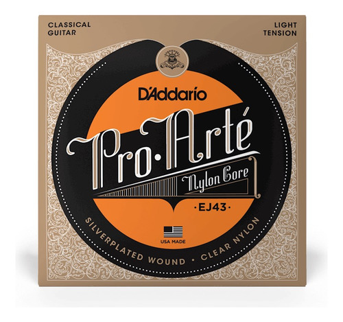 Cuerdas D'addario Pro Arte Nylon Core Ej43 Tension Ligera