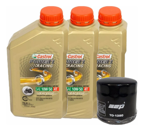 Kit Suzuki V Strom 650 1000 Filtro Aceite Sep + 10w50 3ltr