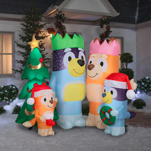 Bluey Familia Inflable Navideña Luz Led 1.92m Altura