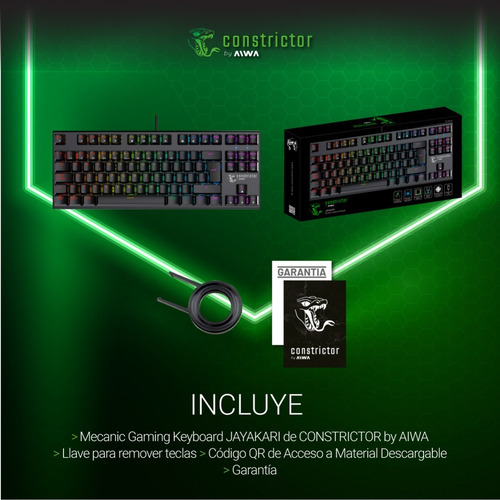 Imagen 6 de 8 de Teclado Gamer Mecanizado Constrictor By Aiwa Qwerty Metal