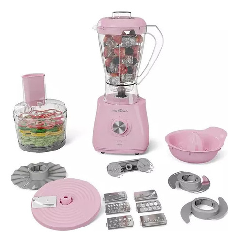 Multiprocessador Rosa Britânia 12 Em 1 1000w Bmp1100rs Rosa