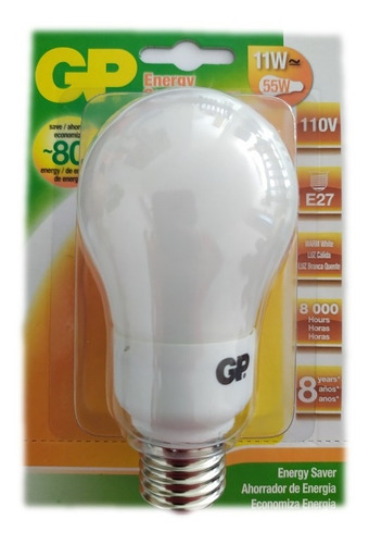 Bombillo 11 Watios Luz Cálida Ahorrador Rosca E27