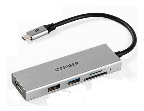 Usb Tipo C Hub 5 En 1 Hdmi 4k Docking Station Lector Mac Pc