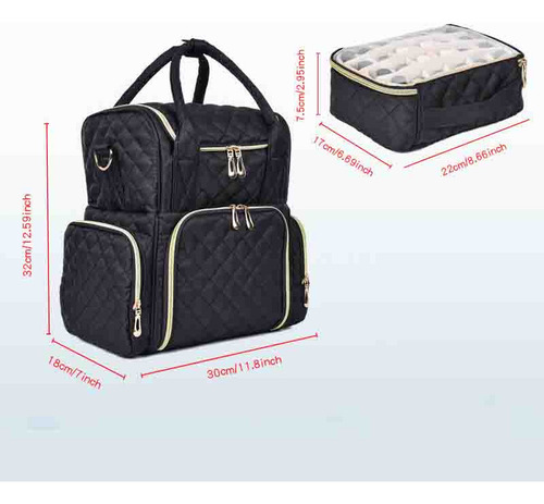 Mochila Organizadora De Esmaltes De Uñas Para Manicura, 32 X
