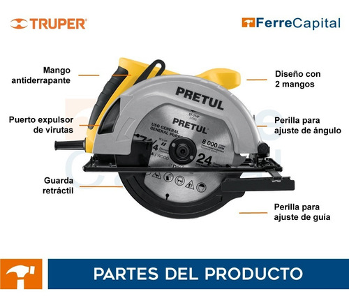 Sierra Circular 7-1/4 1200 W, Pretul 27098