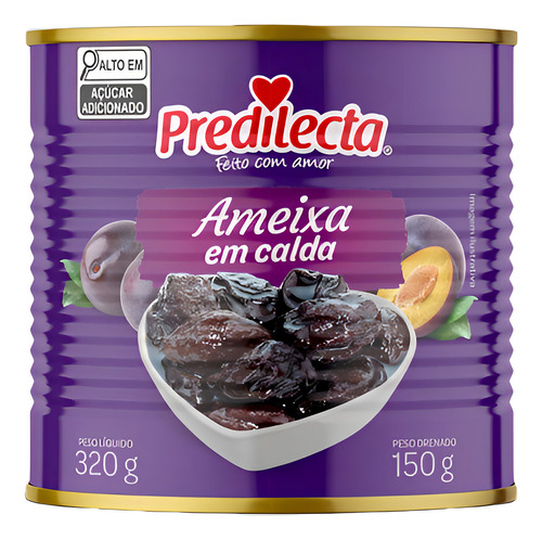 Ameixa Em Calda Com Caroço Predilecta 150gr - Kit Com 4