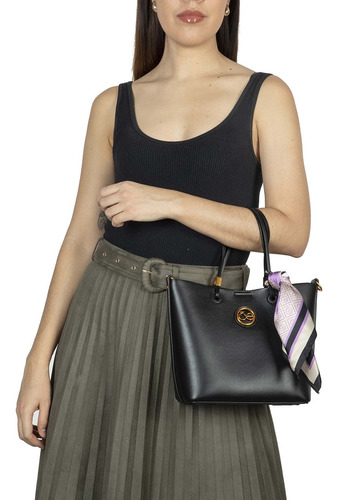 Bolsa Tote 2 En 1 Cloe Adaixy I Mediano Color Negro