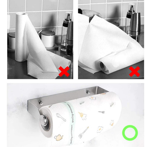 Estante De Almacenamiento De Rollos De Cocina De Acero Inoxi