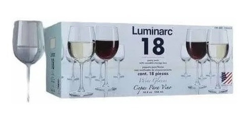 Copas Para Vino Set 18 Piezas Luminarc