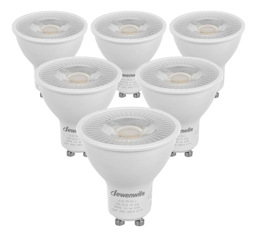 Dewenwils Paquete De 6 Bombillas Led Regulables Gu10 De 7 W.