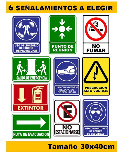 10 Señalamientos De Seguridad Indus/protección Civil 30x40cm