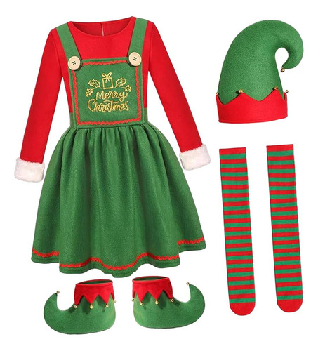 Conjunto De Ropa De Vestir Para Disfraz De Navidad Para