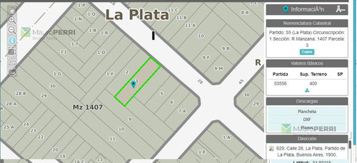 Terreno En  Venta De 10 X 40 Metros  En Calle 28 44 Y 45 La Plata