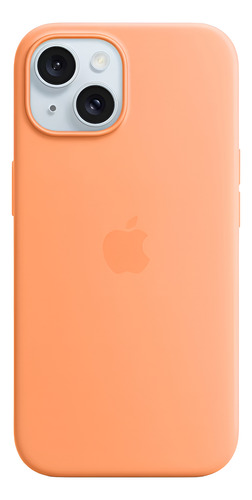 Capa Apple Magsafe Para iPhone 15, Silicone, Laranja-verão