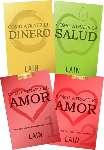 Lain Combo 4 Libros Dinero + Salud + Amor Vol 1 Y 2