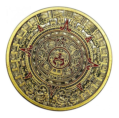Imagen 5 de 12 de Moneda De Bronce Maya Pirámide Maya Medallón Conmemorativo