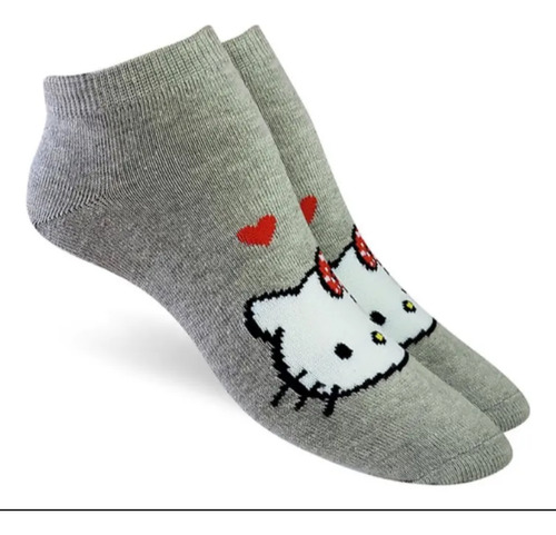 Pack X 12 Medias Soquetes Hello Kitty Elemento 35/40 Algodón Colores Surtidos Hello Kitty 35/40