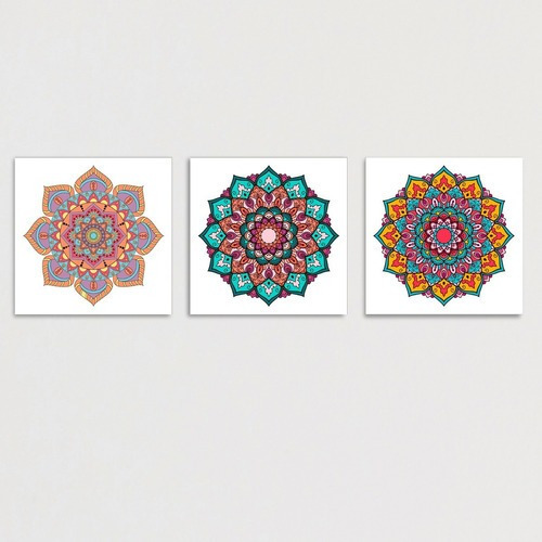 Set Cuadros Mandalas Zen Canvas Modernos Minimalistas 25x25