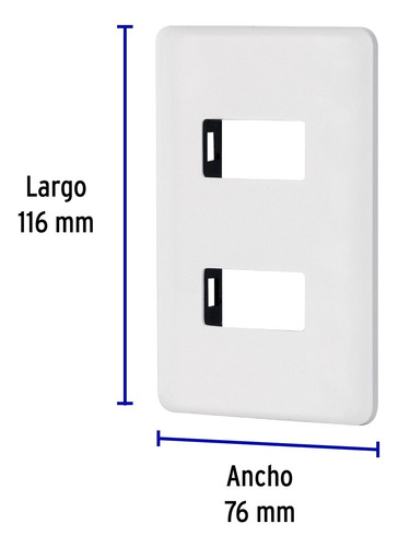 Placa 2 Módulos De Abs, Línea Basic, 2 Piezas, Blanca 27223