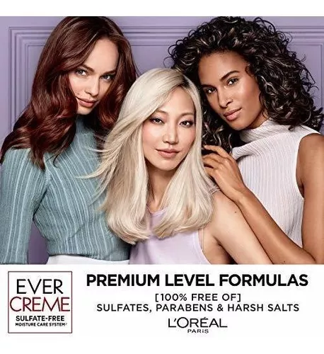  L'Oreal Paris Hair Care Evercreme - Champú nutritivo profundo  sin sulfato, 3 unidades : Belleza y Cuidado Personal