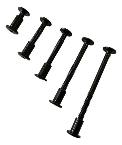 Tornillo Conector Negro 1/4x30 Mm Con Tuerca (100 Jgos)