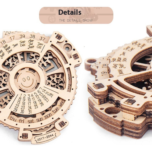 Calendario Perpetuo Puzzle Mecánico De Madera Diy