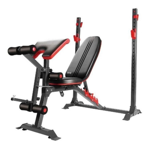 Imagen 1 de 3 de Banca Pecho Libre Con Rack Squat Predicador+ Barra 2 Pesas