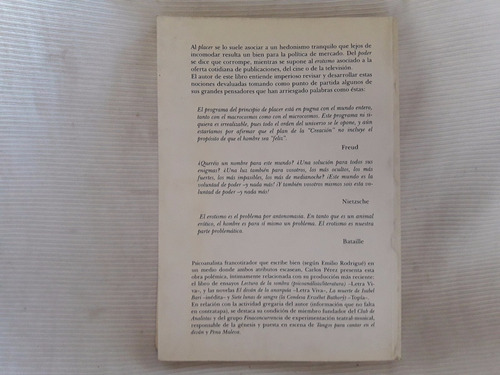 Imagen 2 de 4 de Placer Poder Erotismo Freud Nietzsche C. Perez Letra Viva
