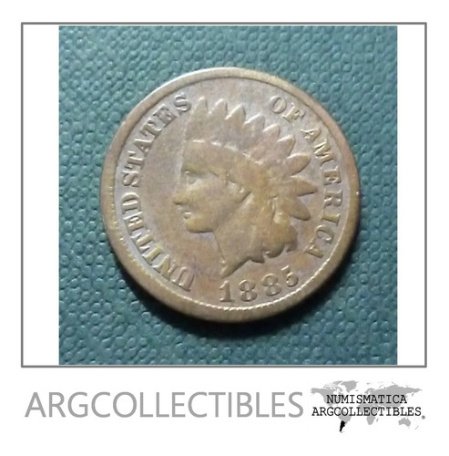 Usa Moneda 1 Centavo 1885 Bronce Indian Head Km-90d Vf