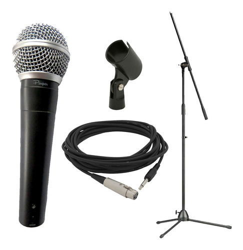 Combo Microfono De Mano + Soporte + Cable Envios Garantia
