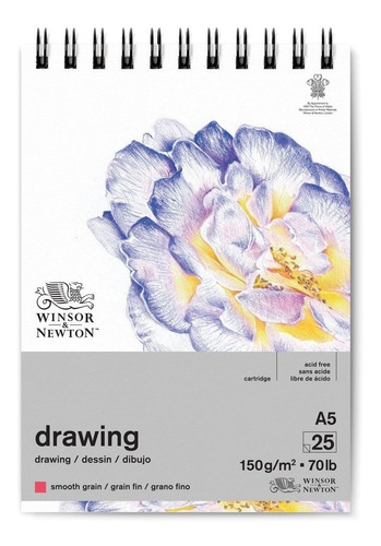 Block Winsor & Newton Drawing Padw Smooth 150grs A5 25s