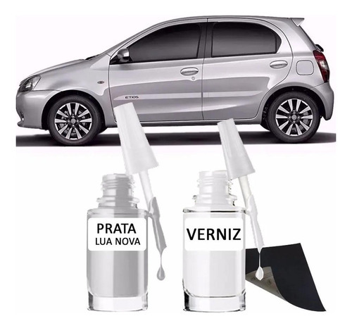 Tinta Tira Risco Automotiva Etios Prata Lua