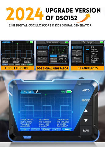 Sonda Dso153 Plus 10x Osciloscopio 2 En 1 Portátil