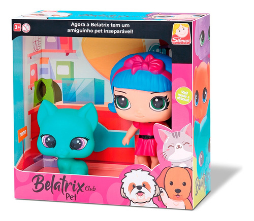 Boneca Com Gatinho Belatrix Club Pet - Silmar Brinquedos
